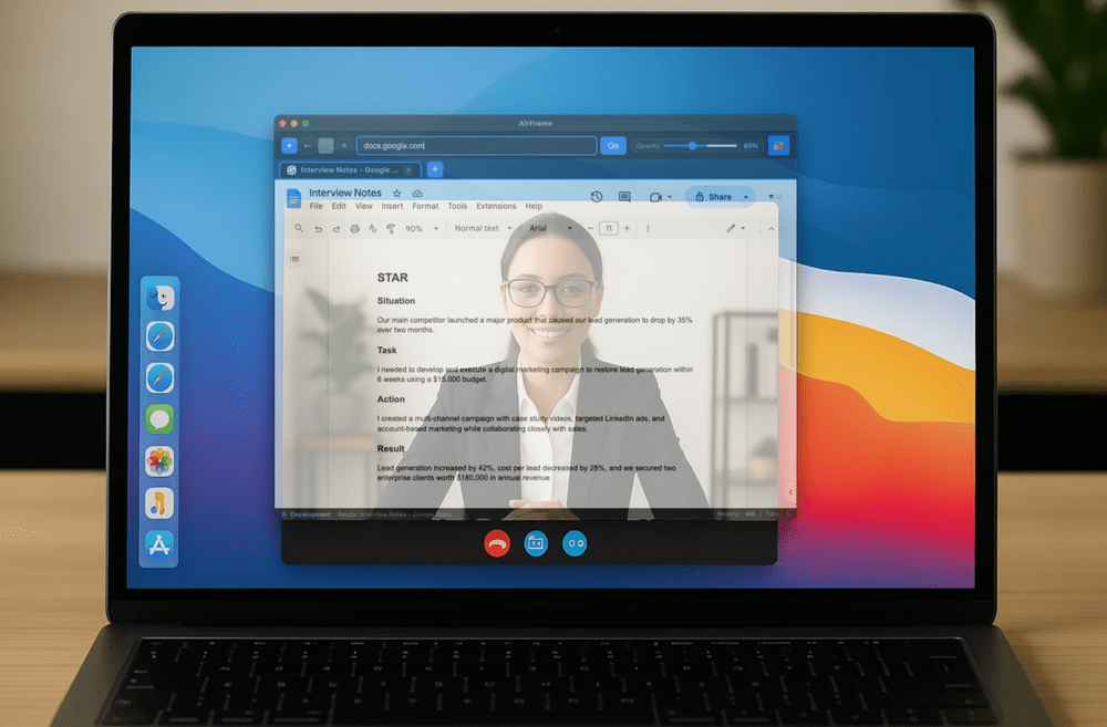 AirFrame in action during an interview